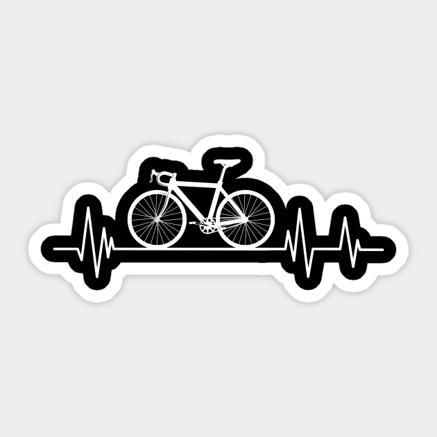 Bicycle Heartbeat,Cyclist Biker Heartbeat Biking ,cycling lovers Sticker by mezy